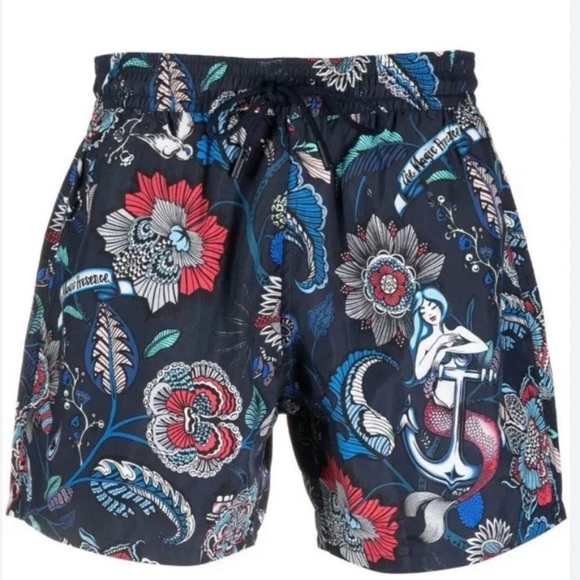 Etro Mens Floral-Print Swim Trunks Shorts Size L - Picture 4 of 4